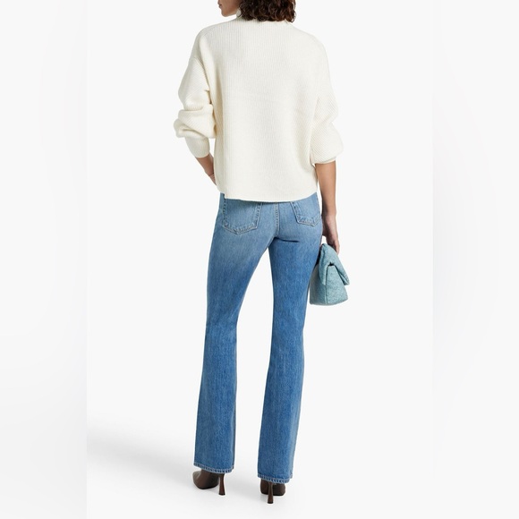 New A.L.C. Helena Ribbed Merino Wool Sweater in Off White Size Small - Picture 2 of 10